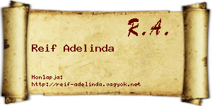 Reif Adelinda névjegykártya
